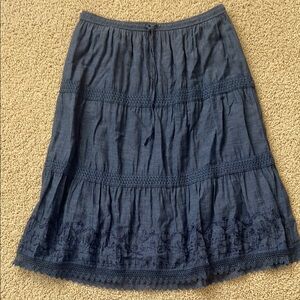 Studio West Blue Midi A-Line Skirt